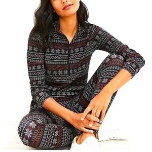 Loft Lou & Grey Fair Isle Feel Good Christmas/Holiday Zip Top